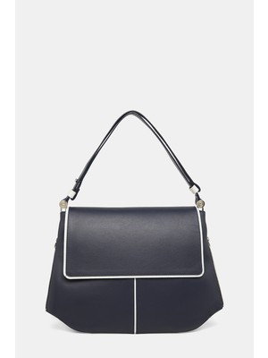 Vakko Navy Leather Bag