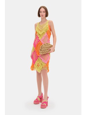 Vakko By Pe De Chumbo Multicolor Tasseled Dress