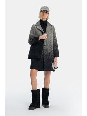Vakko Grey-Black Gradient Pea Coat