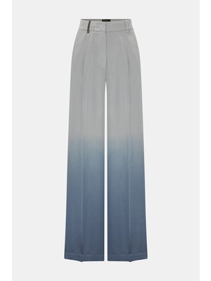 Vakko By Peserıco Grey Gradient Pattern Wide-Leg Trousers
