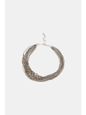 Vakko By Peserıco Grey Brass Necklace