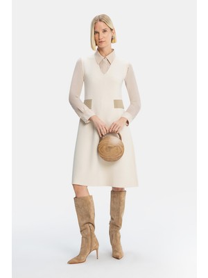 Vakko Ecru Dress