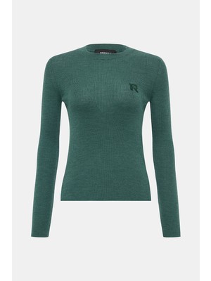 Rochas Dark Green Wool Knit Sweater