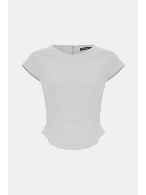 Vakko Grey Blouse