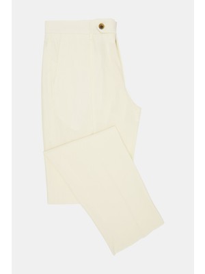 Vakko By Berwıch Ecru Single Pleat Trousers