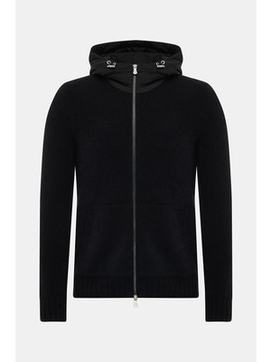 Vakko By Gran Sasso Hooded Zip-Front Knit Sweater