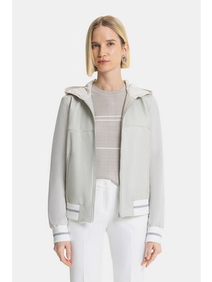Vakko Light Grey Leather Jacket