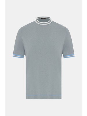 Vakko Crew Neck Short Sleeve Knit Top