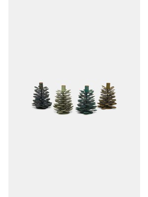 Vakko Set Of 4 Pinecone Candle Holders