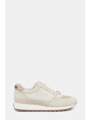 Vakko By Peserıco Women's Beige Leather Sneakers