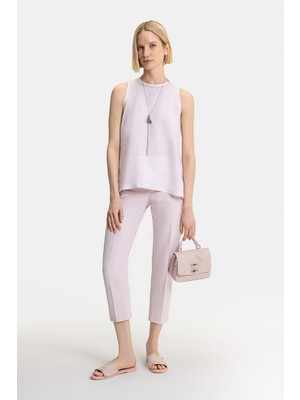 Vakko Powder Pink Slim-Leg Trousers