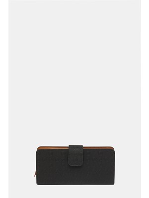 Vakko Black Monogram Wallet