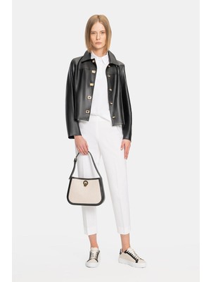 Vakko White Narrow-Leg Trousers