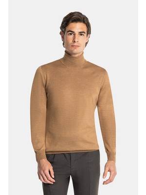 Vakko By Gran Sasso Turtleneck Wool Silk Knit Sweater