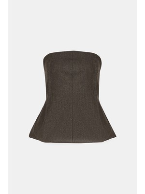 Vakko Anthracite Wool Blouse