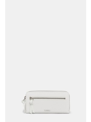 Vakko White Monogram Wallet