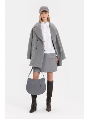 Vakko Grey Alpaca Wool Coat