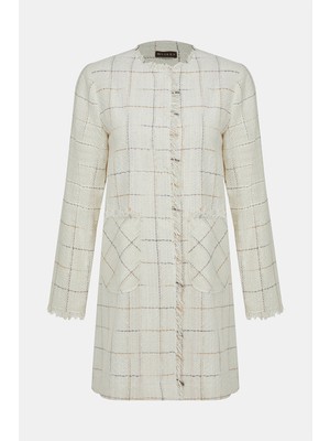 Vakko Ecru Long Jacket