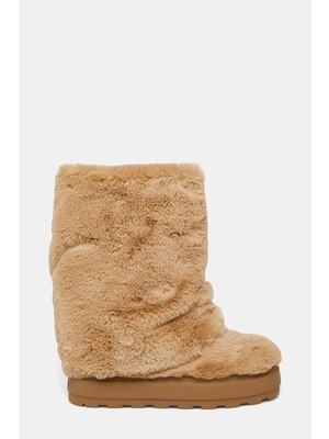 Casadei Casadeı Beige Faux Fur Boots