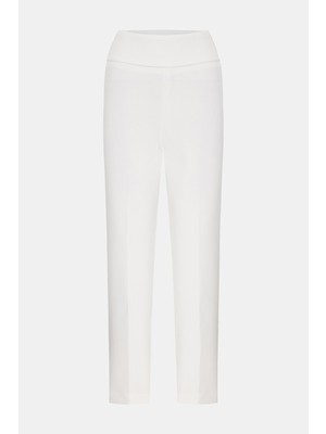 Vakko By Peserıco White Narrow-Leg Trousers