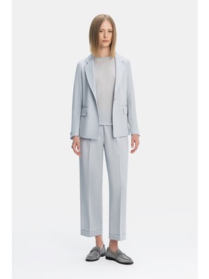 Vakko By Peserıco Grey Straight Cut Trousers