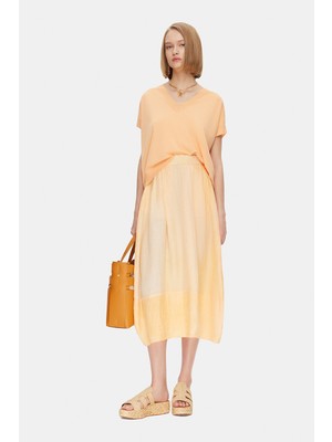 Vakko By Gran Sasso Orange Skirt