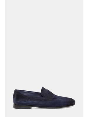 Santoni Santonı Navy Leather Shoes