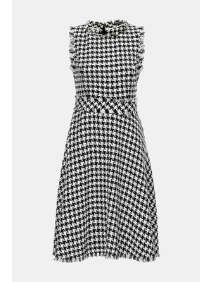 Vakko Black Sleeveless Midi Dress