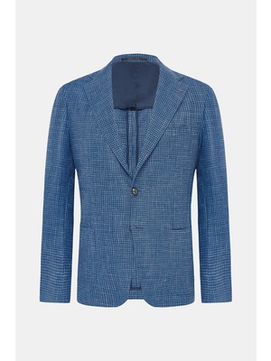 Vakko By Taglıatore Blue 2-Button Half-Lined Jacket