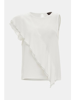 Vakko By Peserıco Ecru Silk Blouse