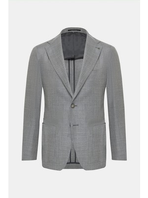 Vakko By Taglıatore Grey 2-Button Half-Lined Jacket