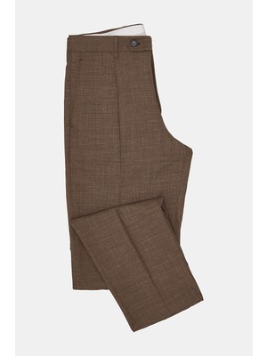 Vakko By Berwıch Brown Single Pleat Trousers
