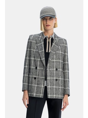Vakko Grey Plaid Jacket