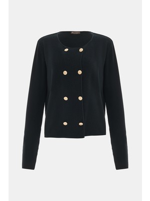 Vakko Black Knit Jacket