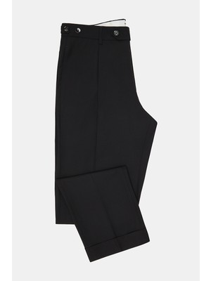 Vakko By Berwıch Black Single-Pleat Trousers