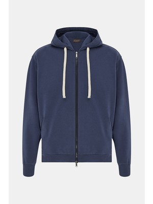 Vakko By Danıele Fıesolı Navy Hooded Sweatshirt