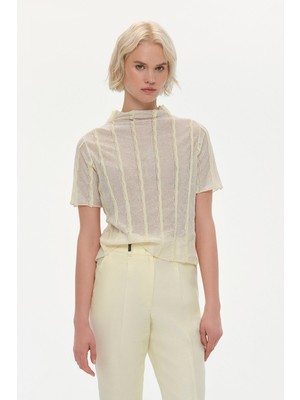 Vakko Natural Short Sleeve Knitwear