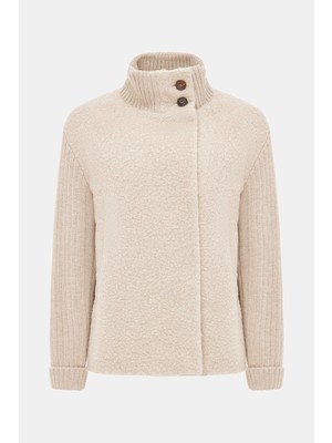 Vakko Beige Pea Coat