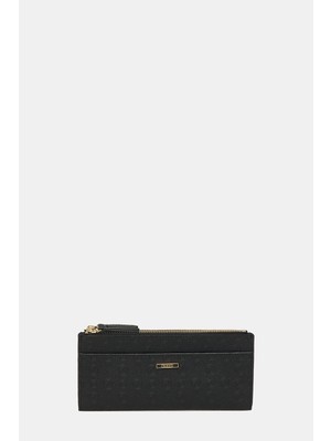 Vakko Black Monogram Wallet