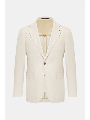 Vakko By Taglıatore Light Cream 2-Button Half-Lined Jacket