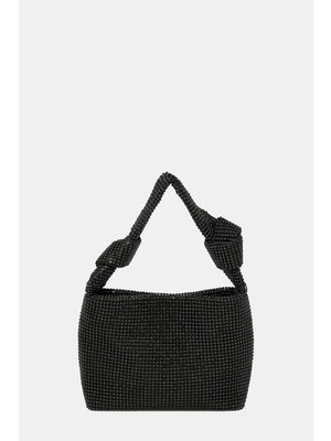 Vakko Black Stone Embellished Bag