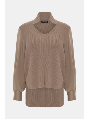 Fabiana Filippi Fabıana Fılıppı Mink V-Neck Knit Sweater