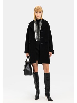 Vakko Black Wool Overcoat