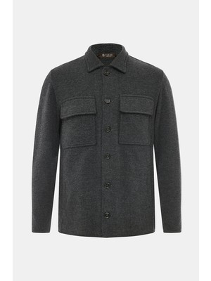 Vakko Smoke Grey Jersey Knit Sweater