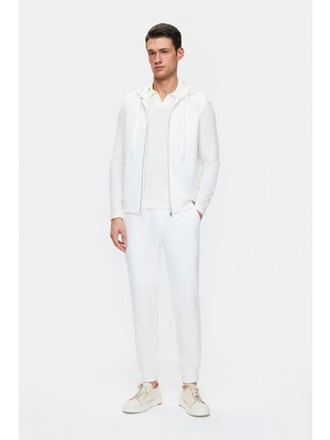 Vakko Ecru Hooded Sweatshirt