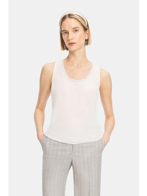 Vakko By Peserıco Ecru Silk Blouse
