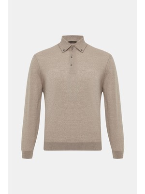 Vakko Amalfi Collar Long Sleeve Knit Sweater