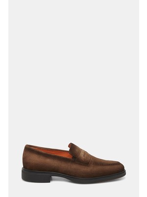 Santoni Santonı Strap Suede Leather Loafers