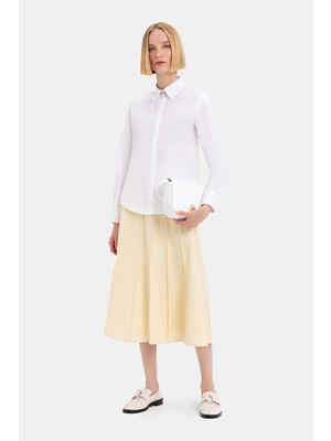 Vakko By Beatrıce B Light Yellow Midi Skirt