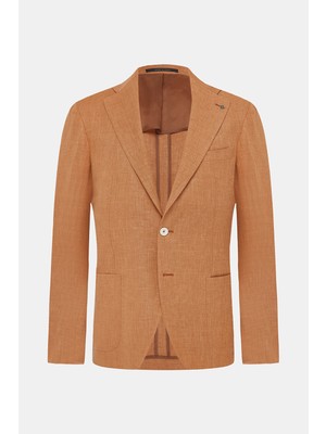 Vakko By Taglıatore Dark Orange 2-Button Half-Lined Jacket